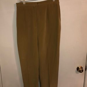 Jones NY 100% beige silk slacks. Size 12.